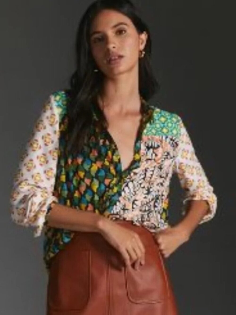 NWT Anthropologie Paz Button Down Shirt by Maeve Medium